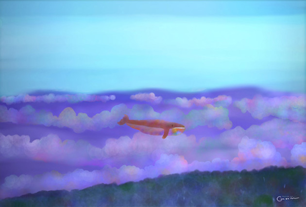 空飛ぶクジラと雲海
