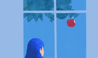 窓辺のリンゴの木202312